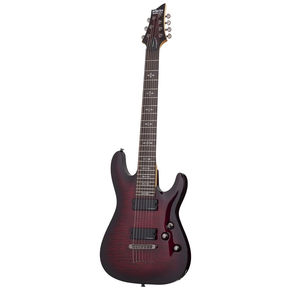 B-Stock Schecter Demon-7 7-String Electric Guitar, Crimson Red Burst