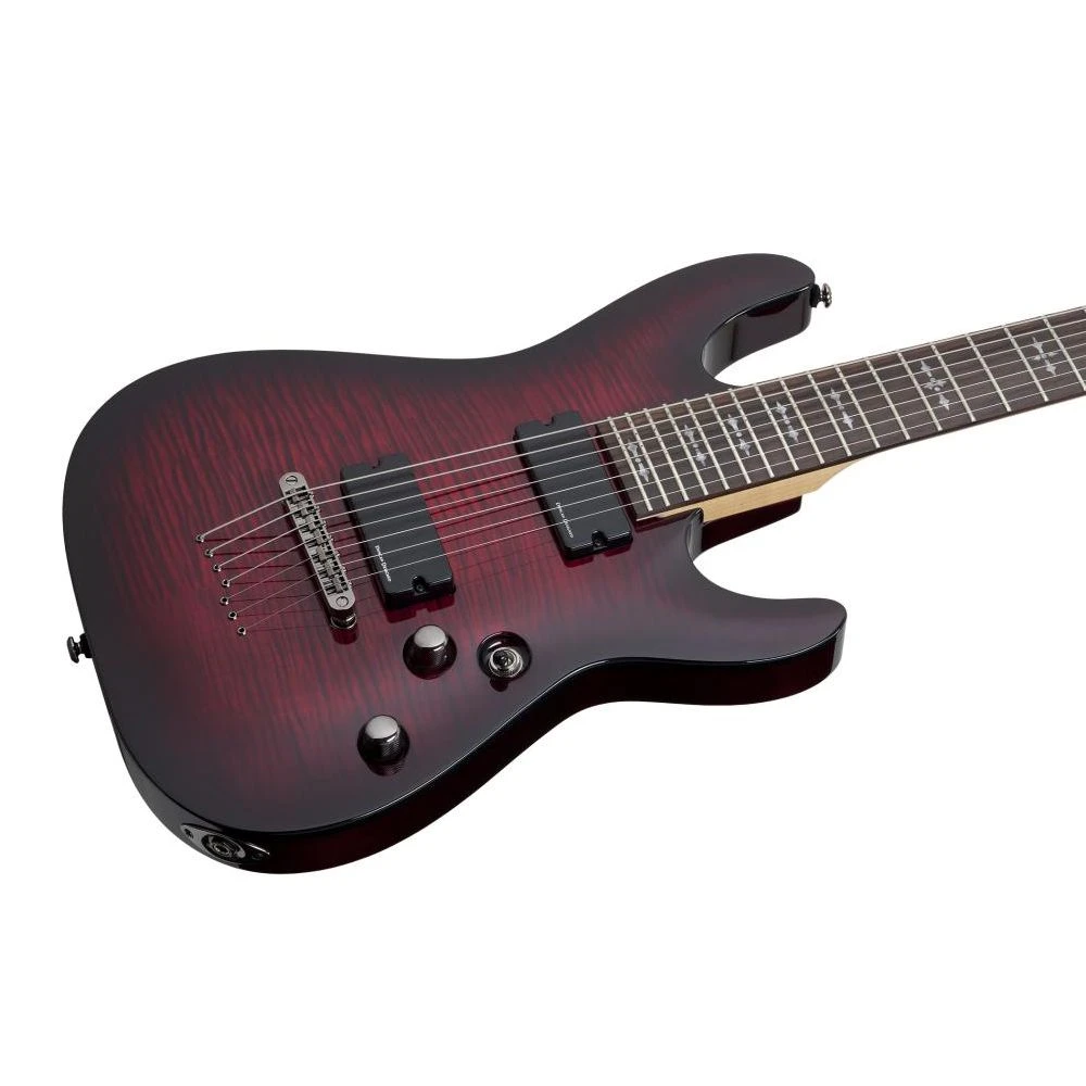 B-Stock Schecter Demon-7 7-String Electric Guitar, Crimson Red Burst - Image 2