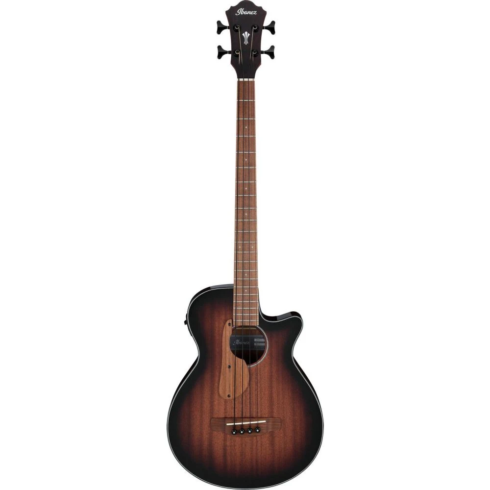 Ibanez Aegb24e Acoustic Bass Guitar, Mahogany Sunburst High Gloss