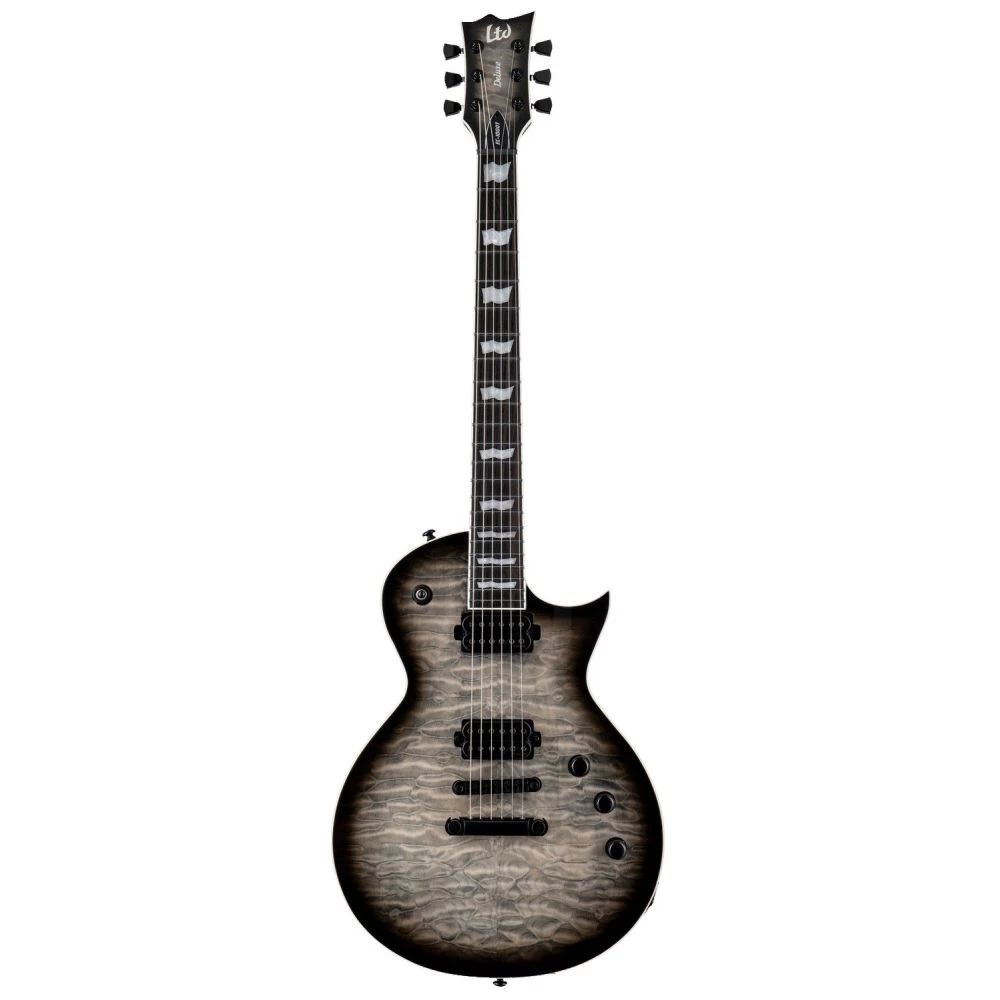 ESP LTD EC-1000T QM Electric Guitar, Charcoal Burst