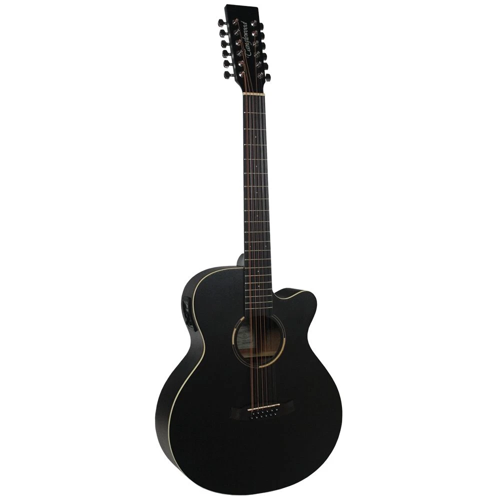 Tanglewood TWBB SFCE 12 String Super Folk Electro Acoustic, Smokestack Black