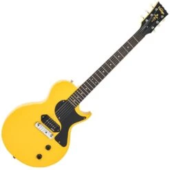 Vintage V120 Electric Guitar, Single Cut, Tv Yellow