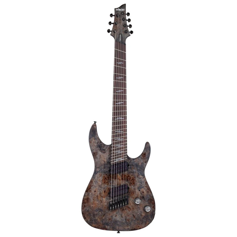 Schecter Omen Elite-7 Multiscale Guitar, Charcoal