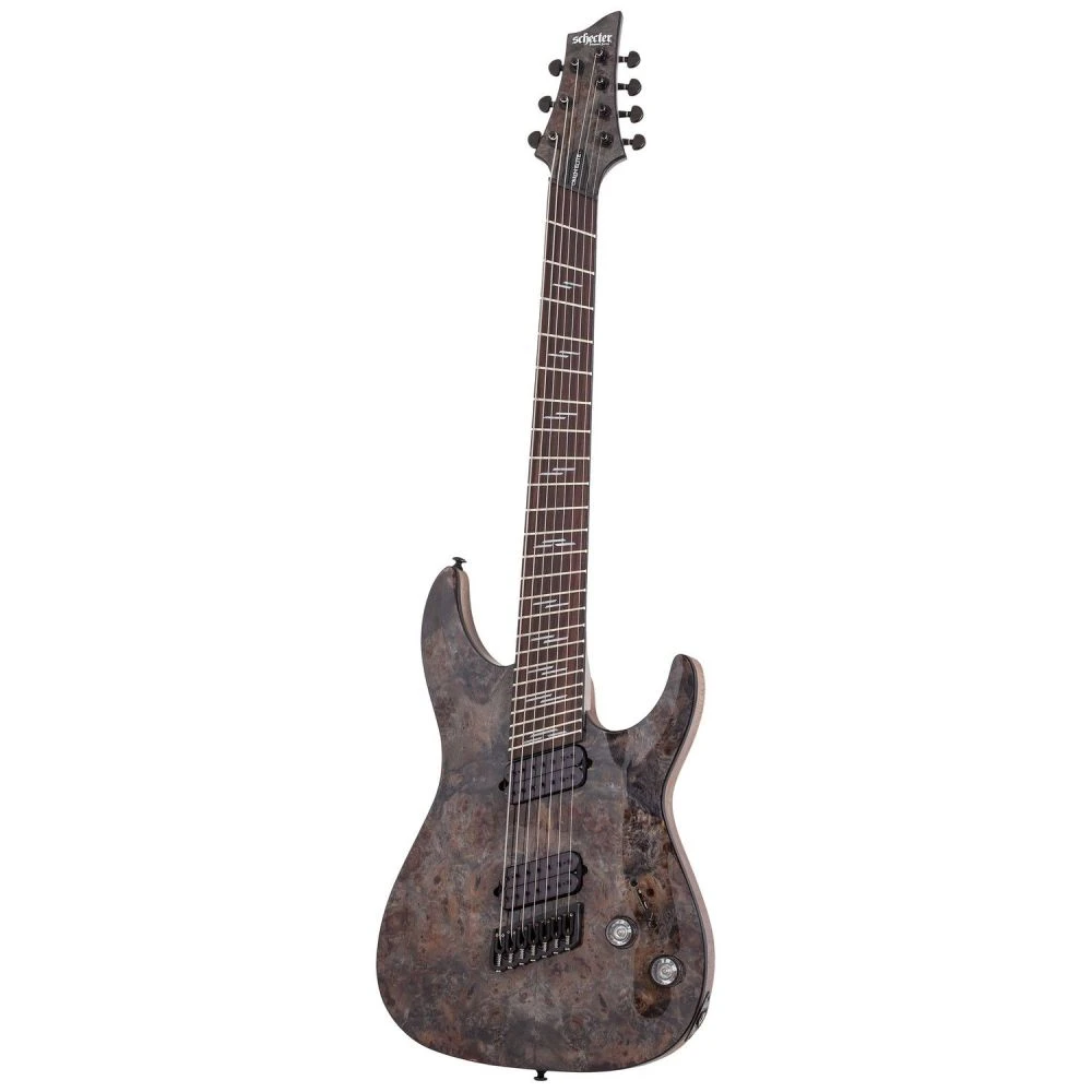 Schecter Omen Elite-7 Multiscale Guitar, Charcoal - Image 3