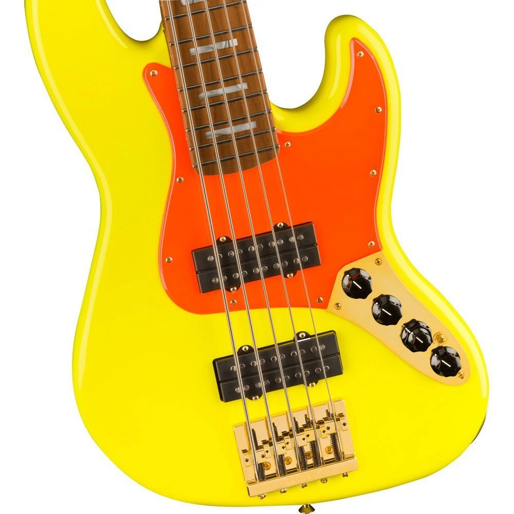 Fender MonoNeon Signature Jazz Bass V, Neon Yellow - Image 3