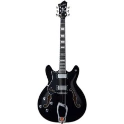 Hagstrom Viking Electric Guitar, Black Left Handed