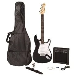 Encore E60 Blaster Electric Guitar Pack, Gloss Black