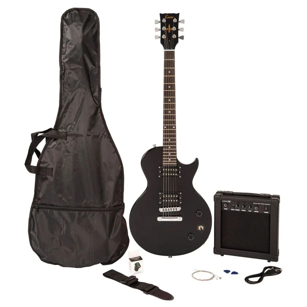 Encore E90 Blaster Electric Guitar Pack, Gloss Black