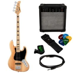 Antiquity JB Bass Guitar Starter Package, Natural