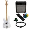 Antiquity PB Left-Handed Bass Starter Package, White