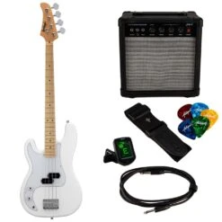 Antiquity PB Left-Handed Bass Starter Package, White