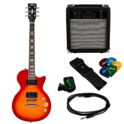 Antiquity LSB Beginner Electric Guitar Pack, Cherry Sunburst