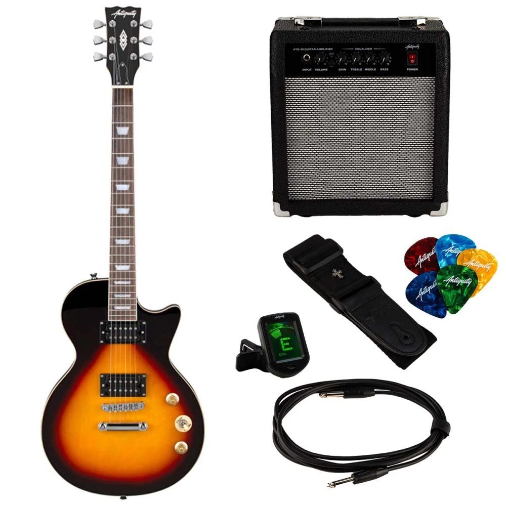 Antiquity LSB Beginner Electric Guitar Pack, Vintage Sunburst