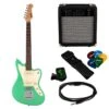Antiquity JZ Beginner Electric Guitar Package, Surf Green