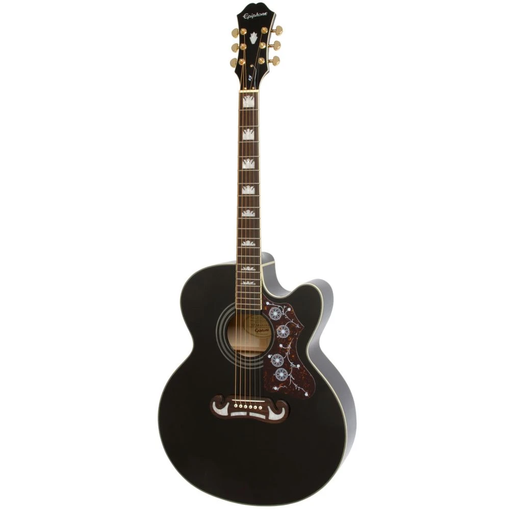 Epiphone J-200EC Electro Acoustic Guitar, Black
