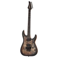 Schecter C-6 FR Pro Electric Guitar In Charcoal Burst With Floyd Rose