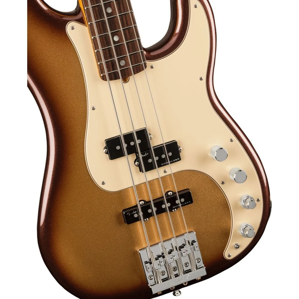 Fender American Ultra Precision Bass Guitar, RW, Mocha Burst - Image 3