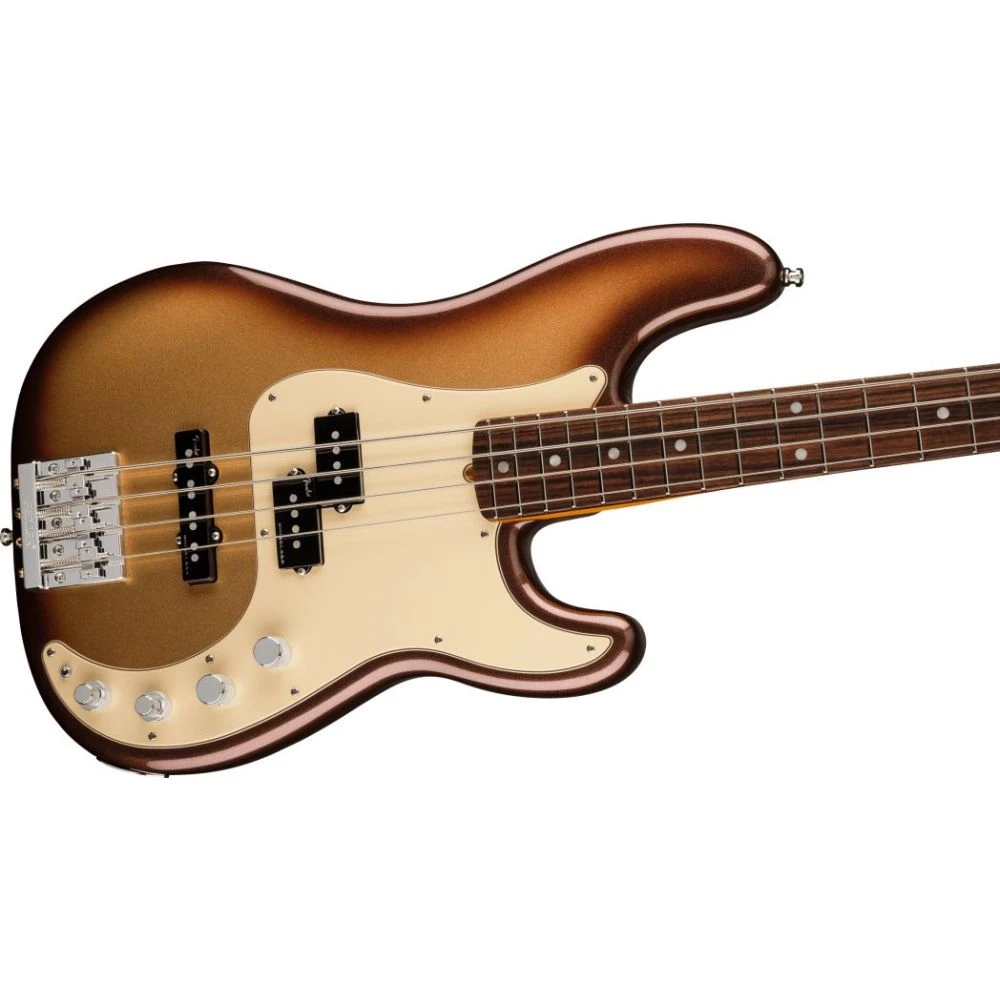 Fender American Ultra Precision Bass Guitar, RW, Mocha Burst - Image 4