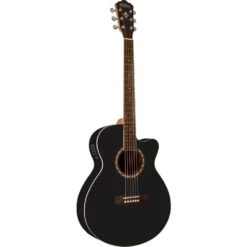 Washburn WGJ7SCEBM Electro Acoustic Guitar, Black Matte